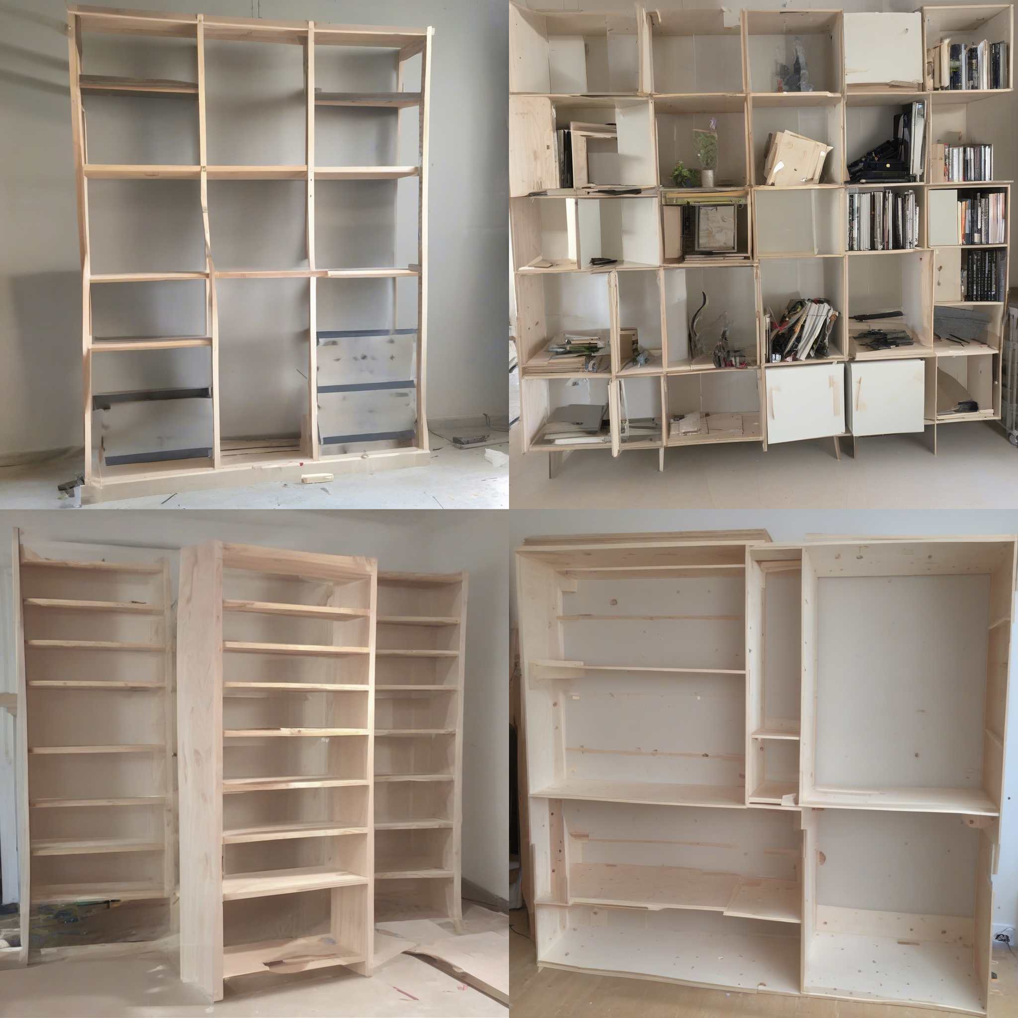 A bookshelf just assembled