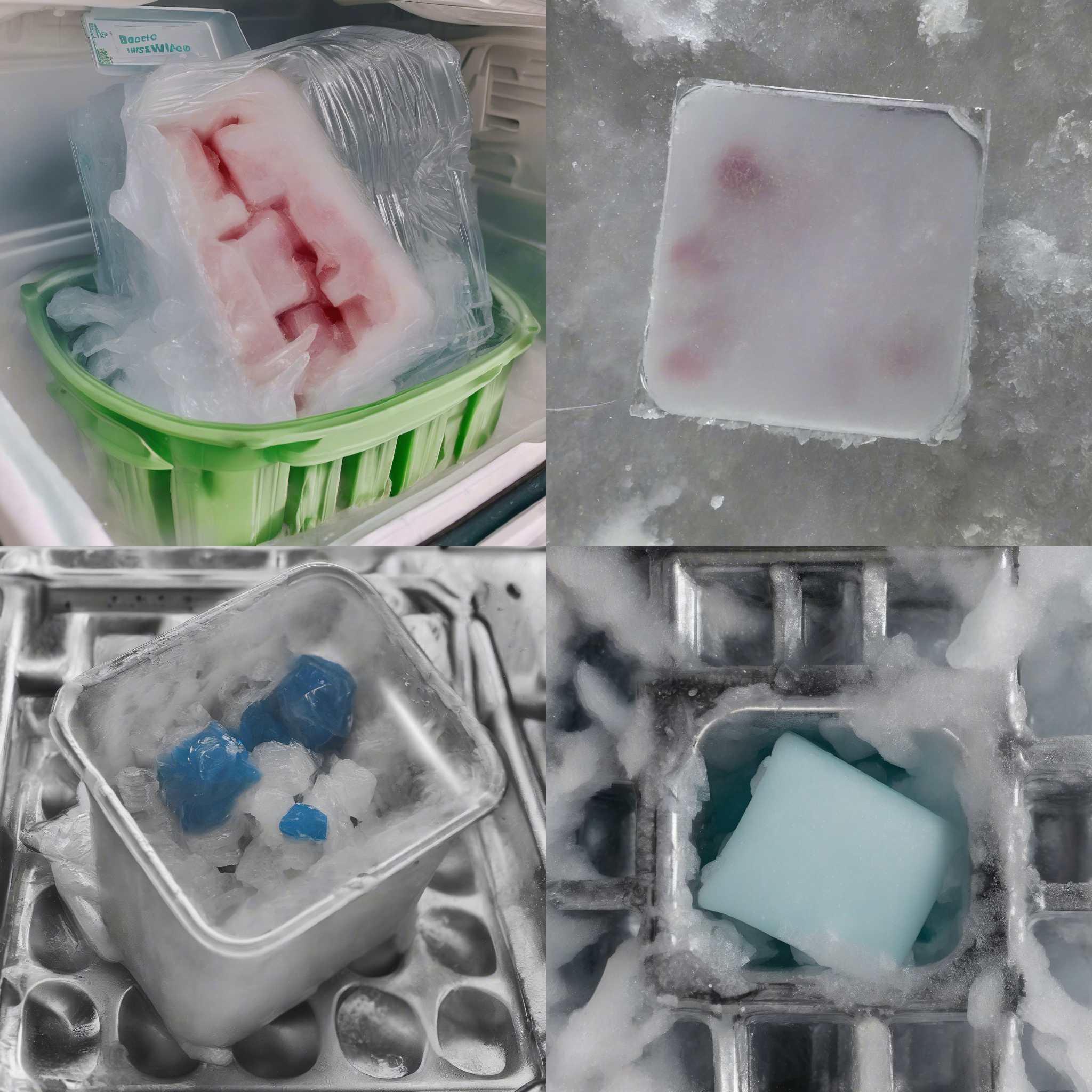 An ice cube in a freezer