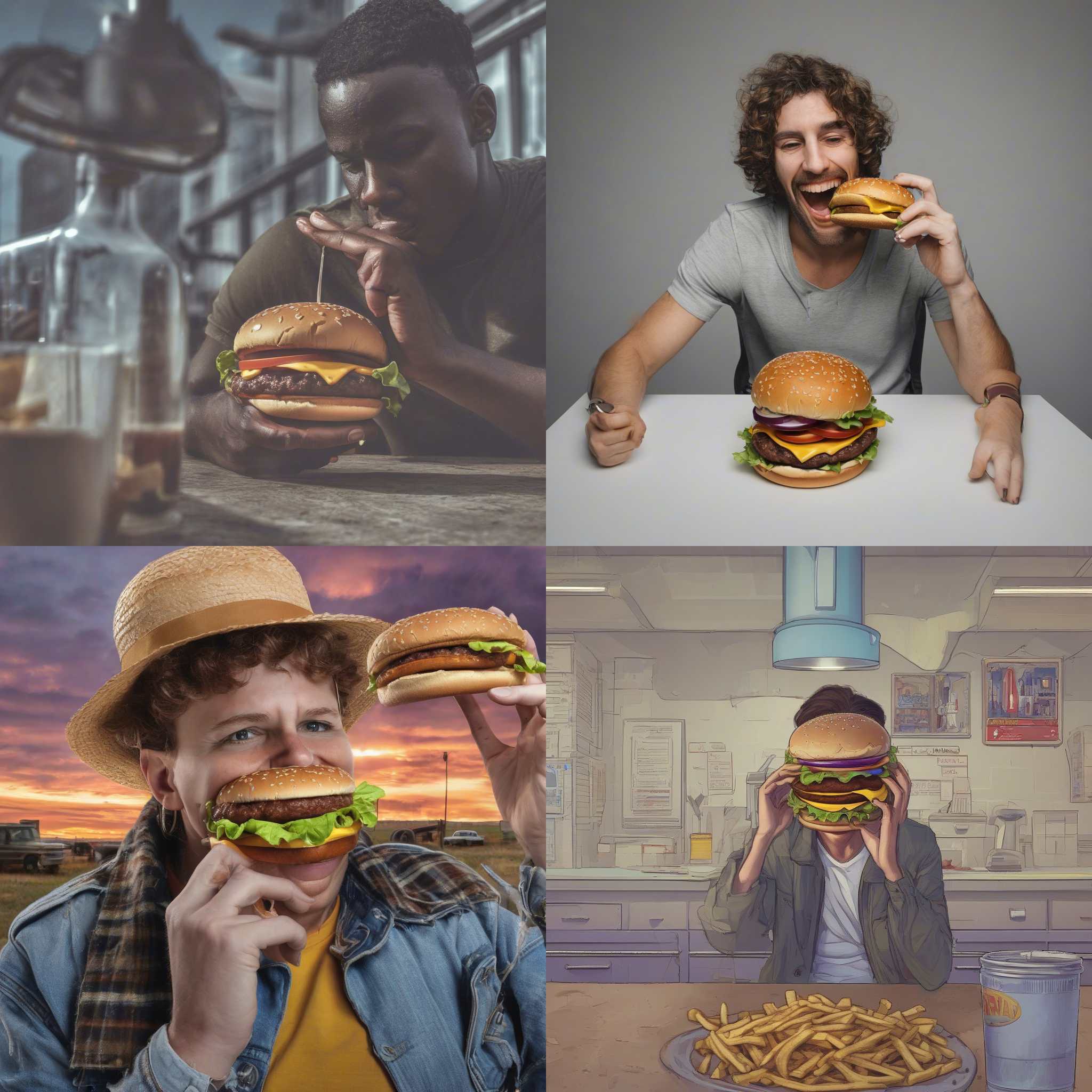 A person eating a burger