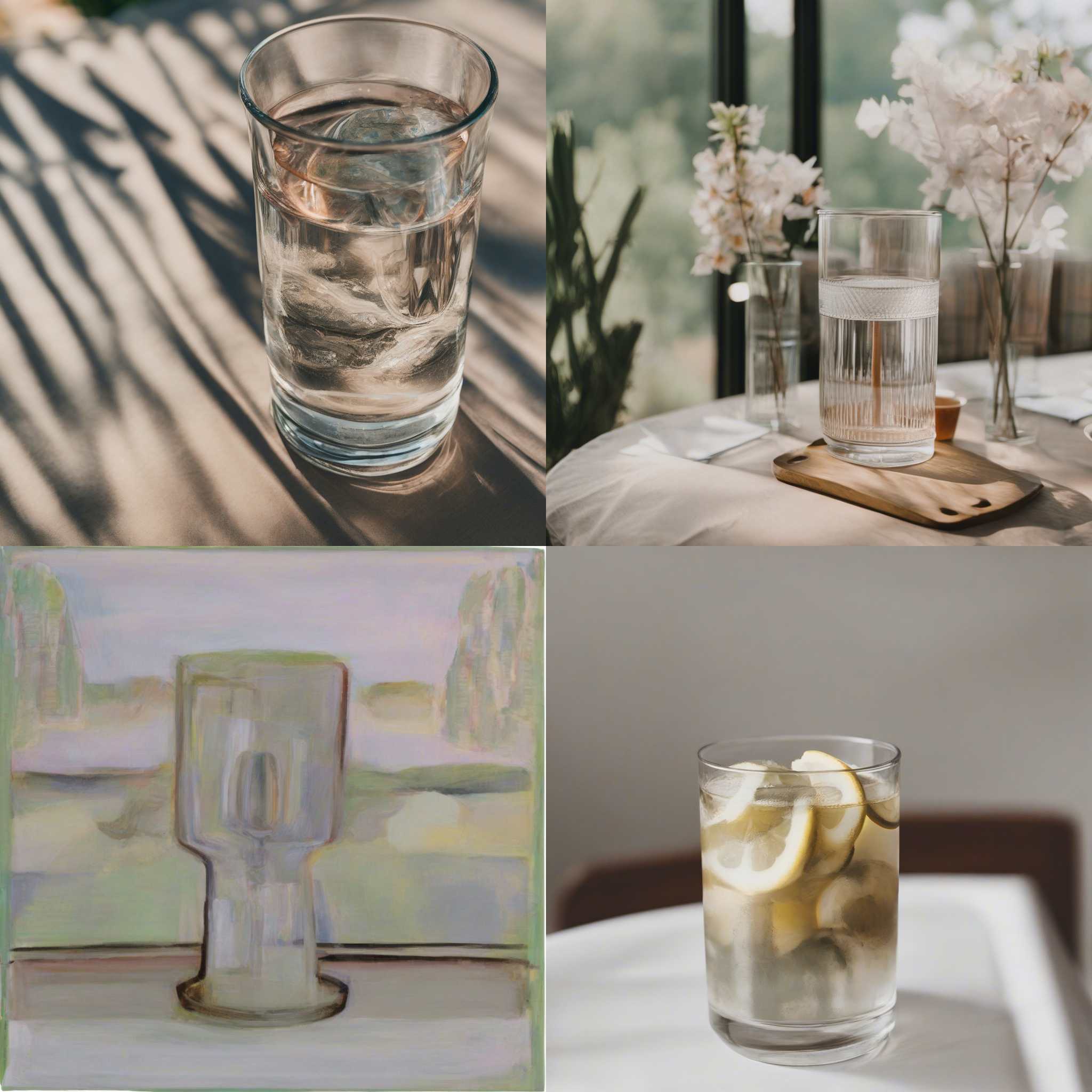 A glass of water placed on a table