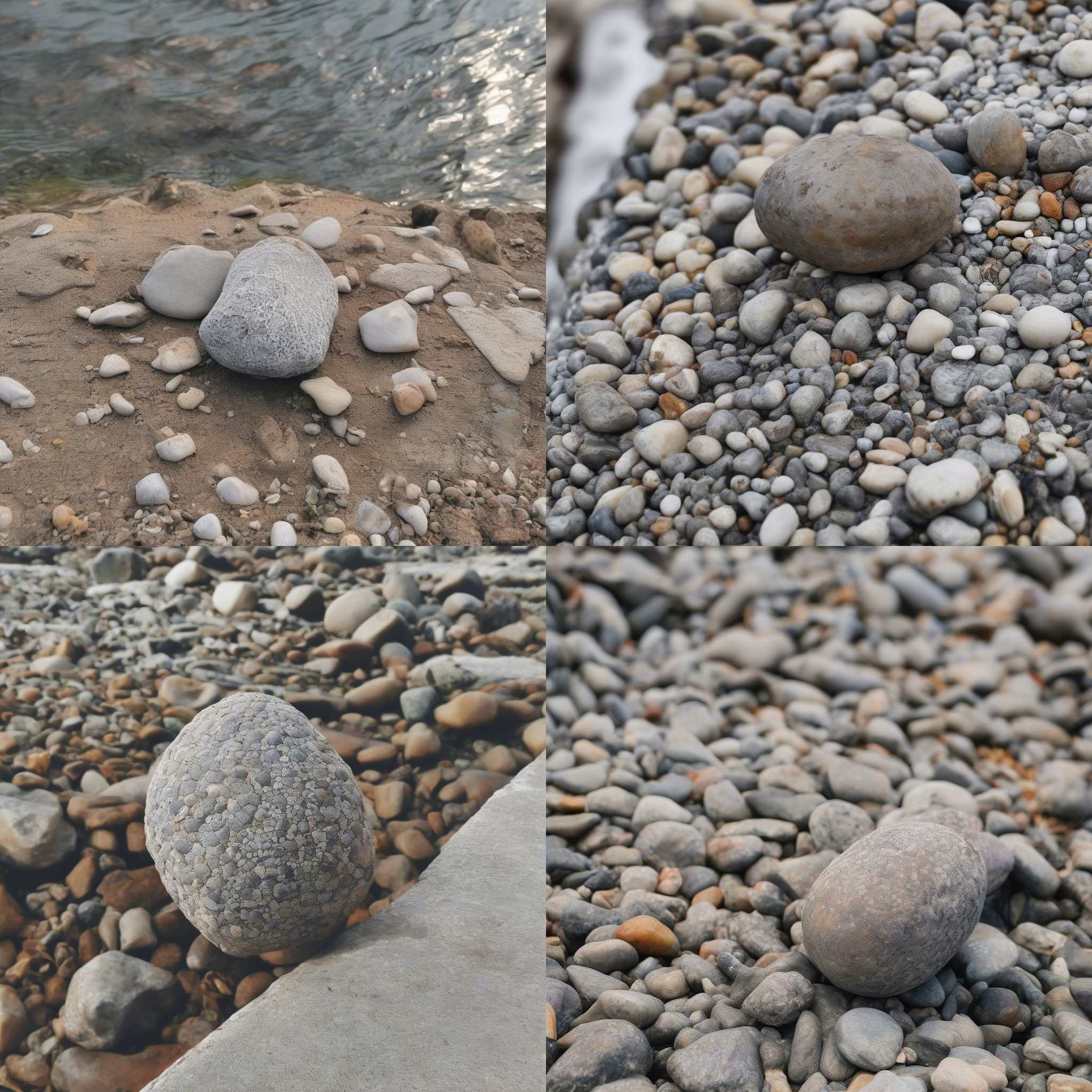 A pebble near the water