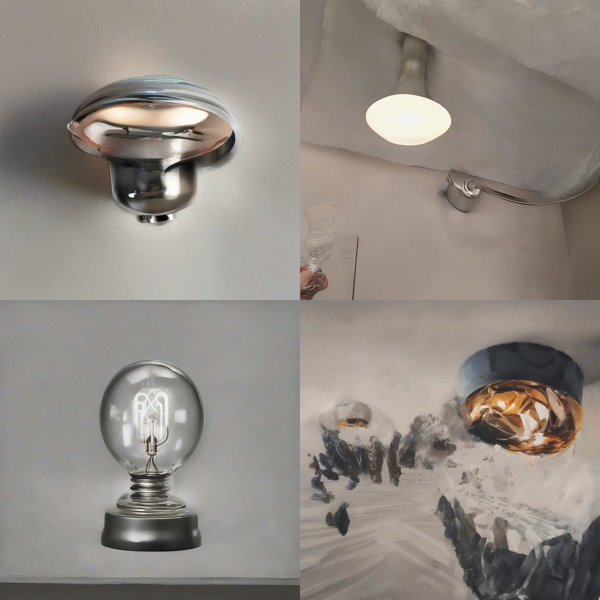 A lamp with the knob switched on