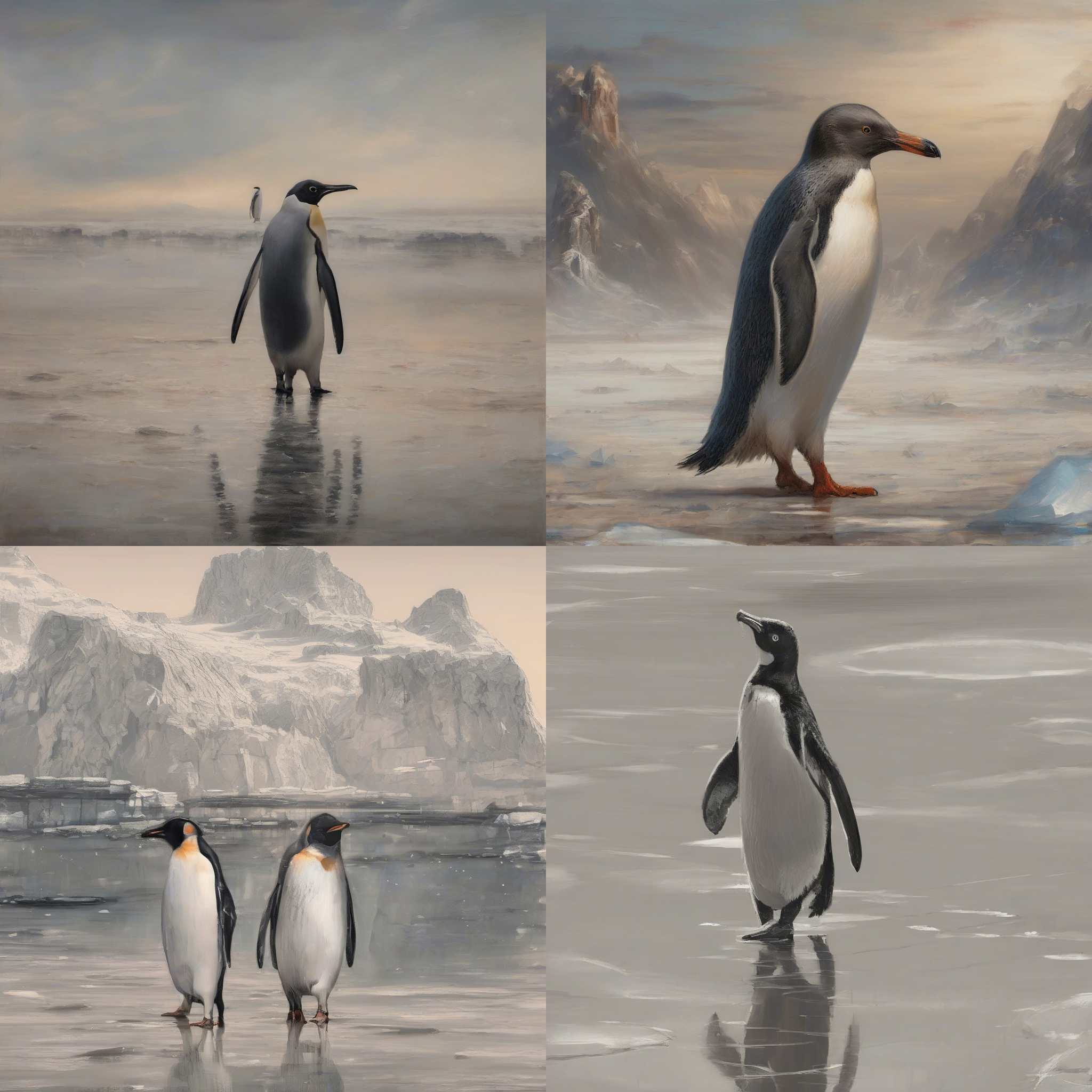 A penguin walking on ice