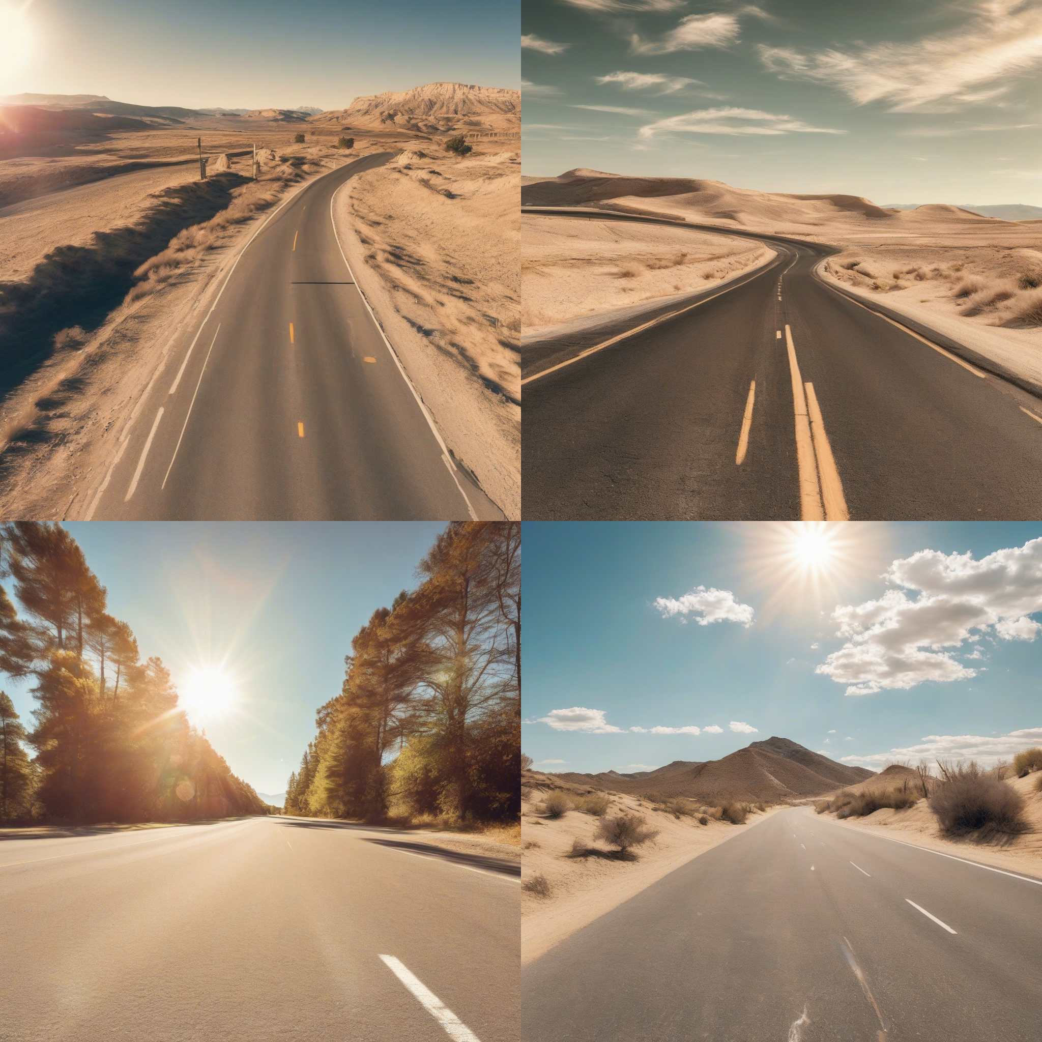 An asphalt road on a sunny day