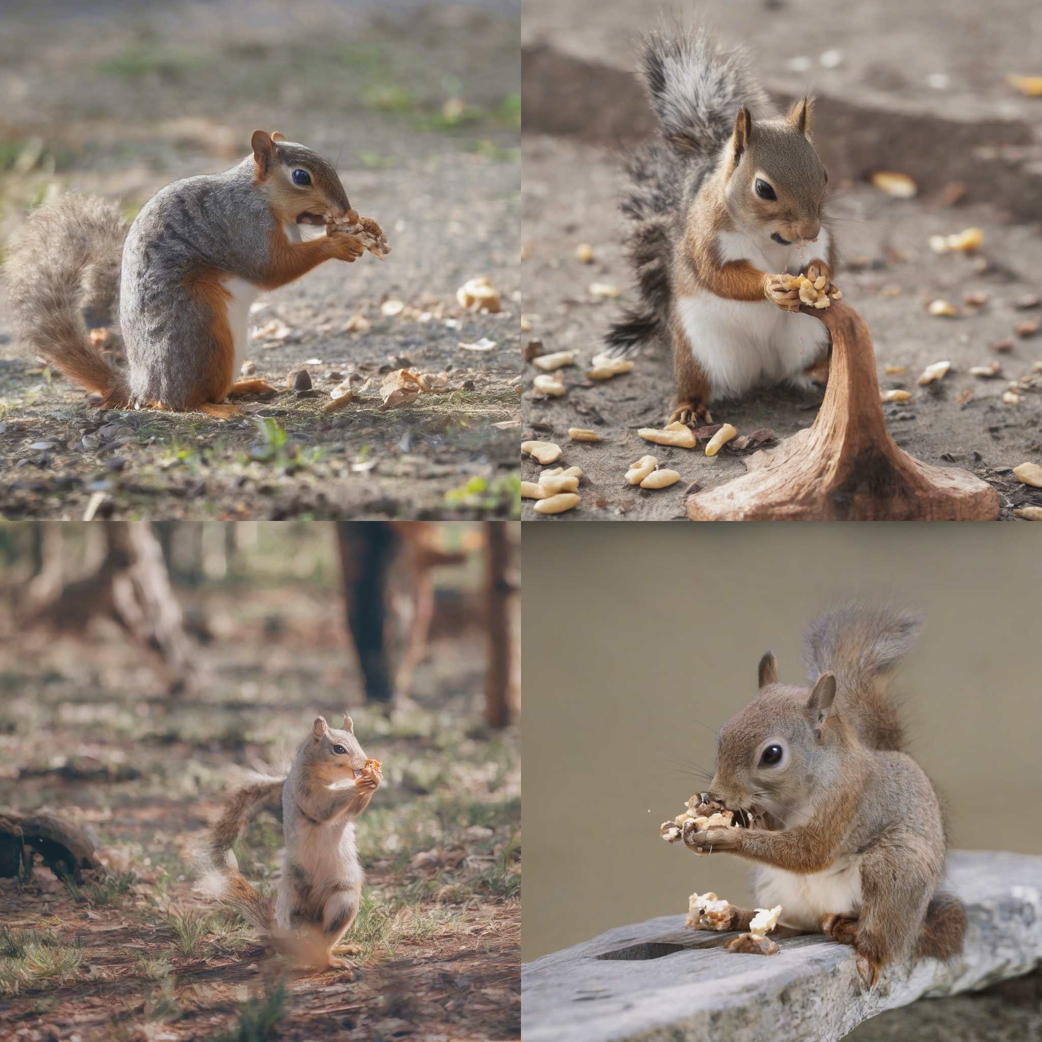 A squirrel eating a nut