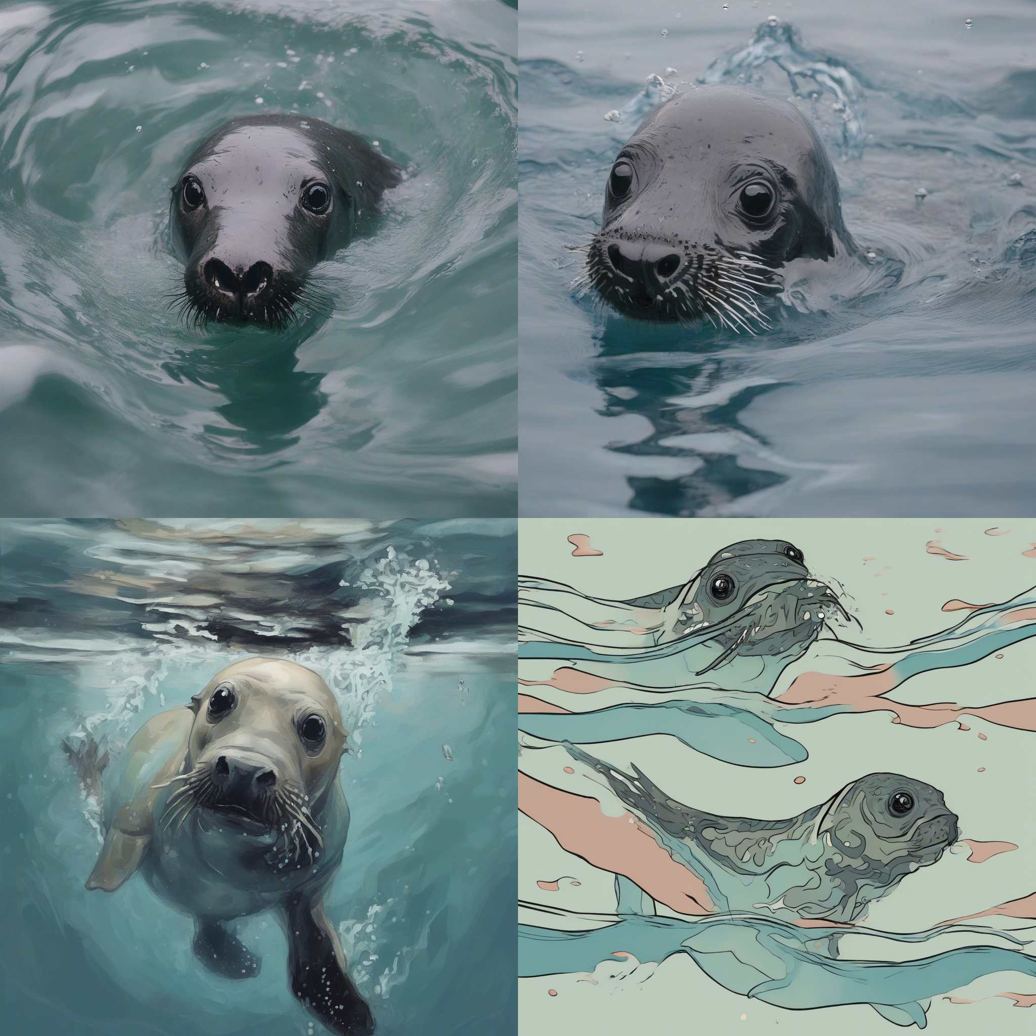 A swimming seal