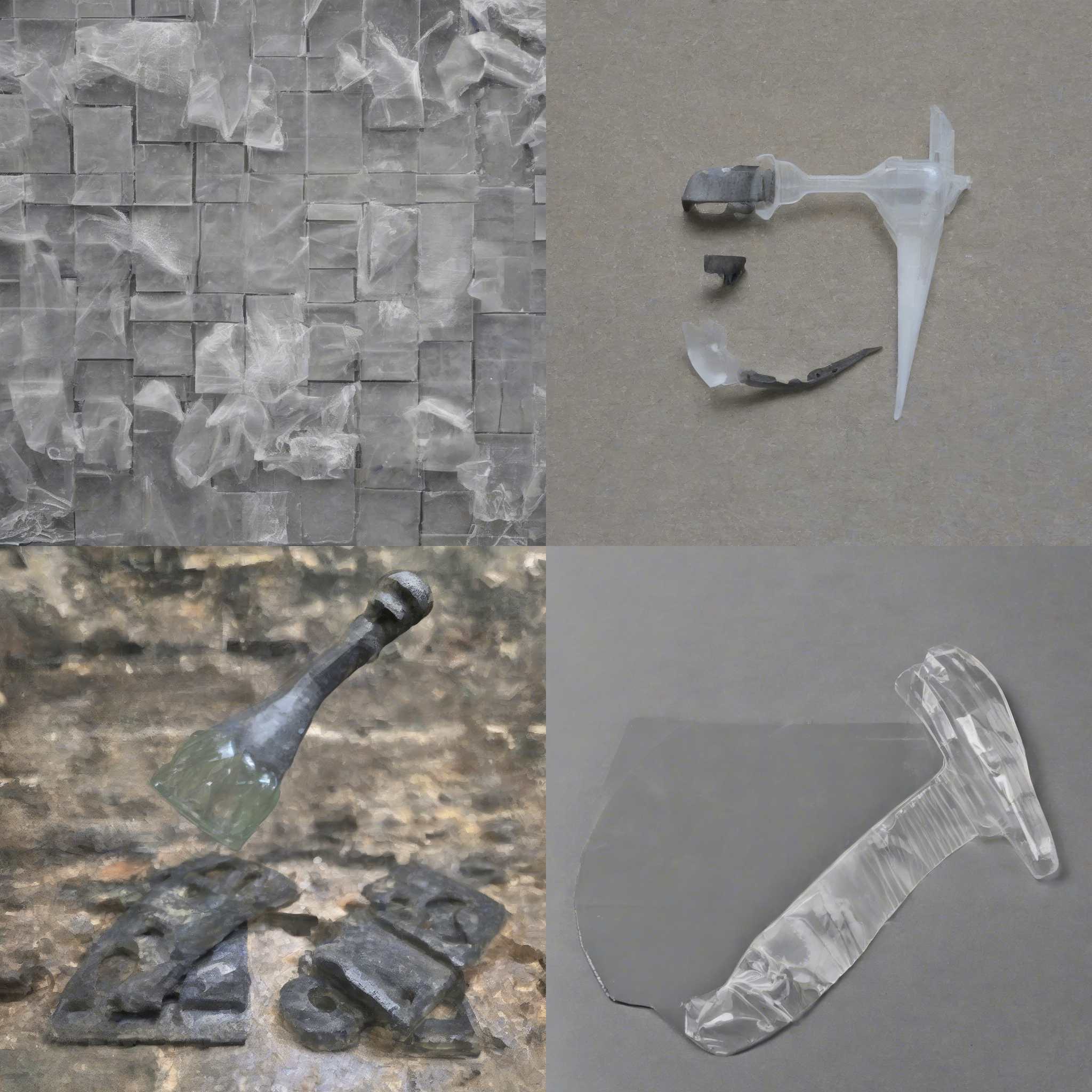 Iron nails and a plastic piece