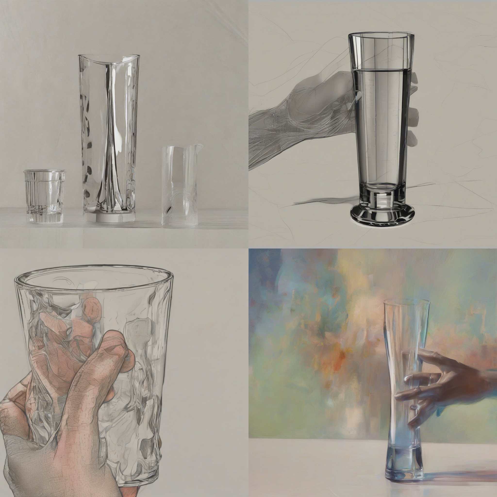 A glass of water held upright