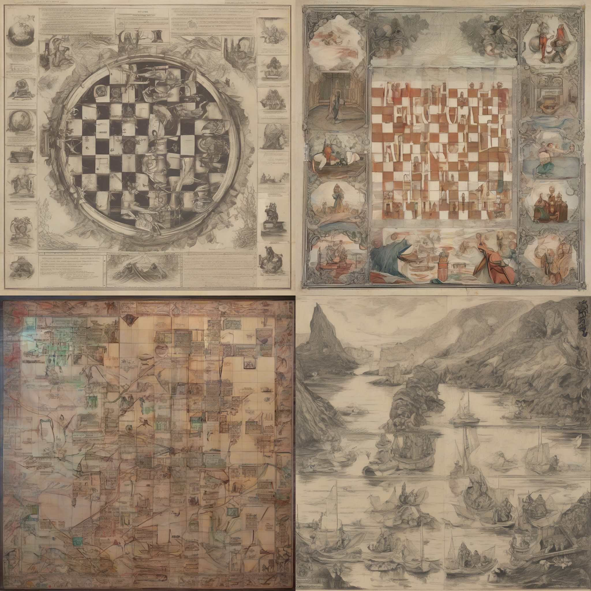 A chessboard at the beginning of a game