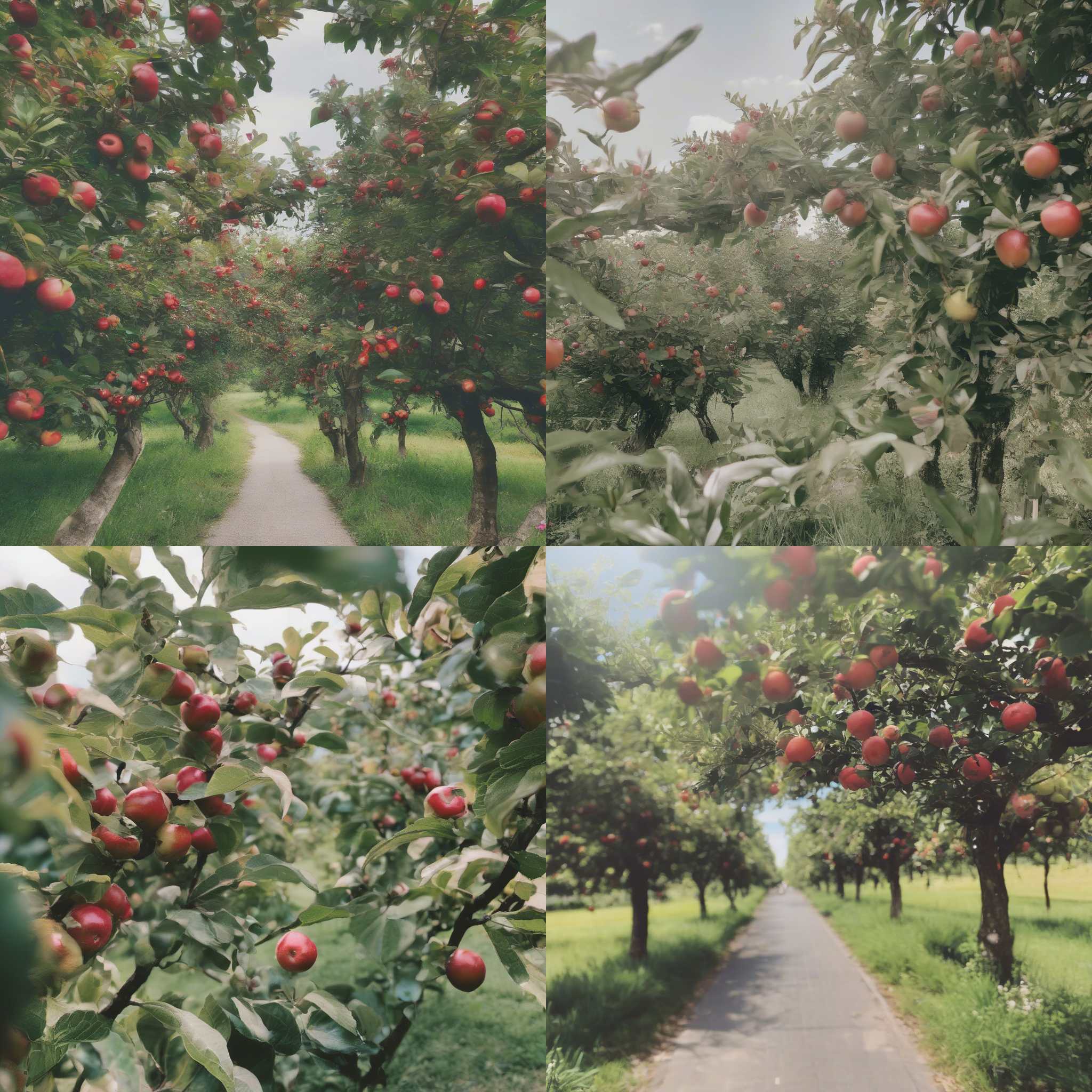 An apple orchard before harvesting