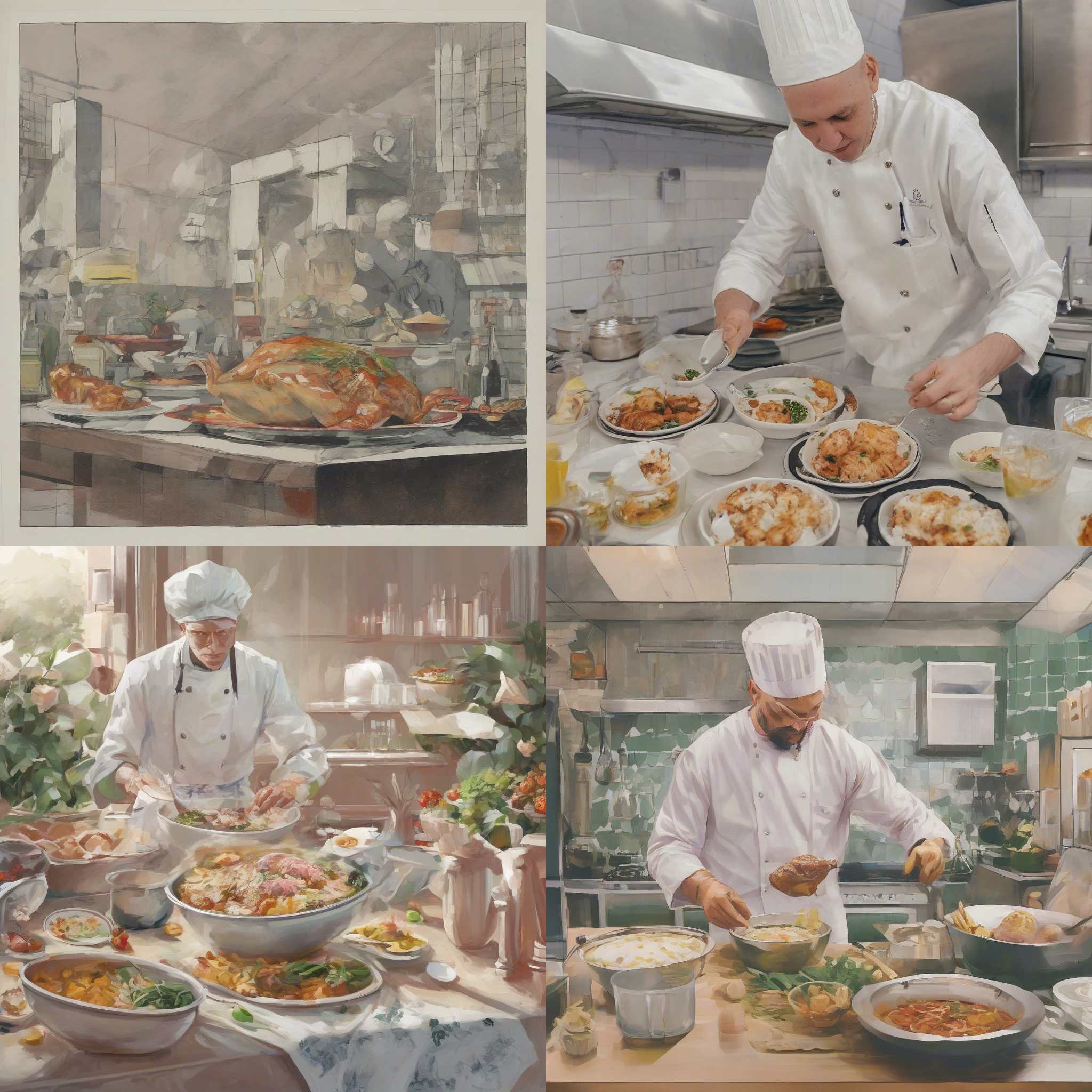 A chef preparing a meal with a knife