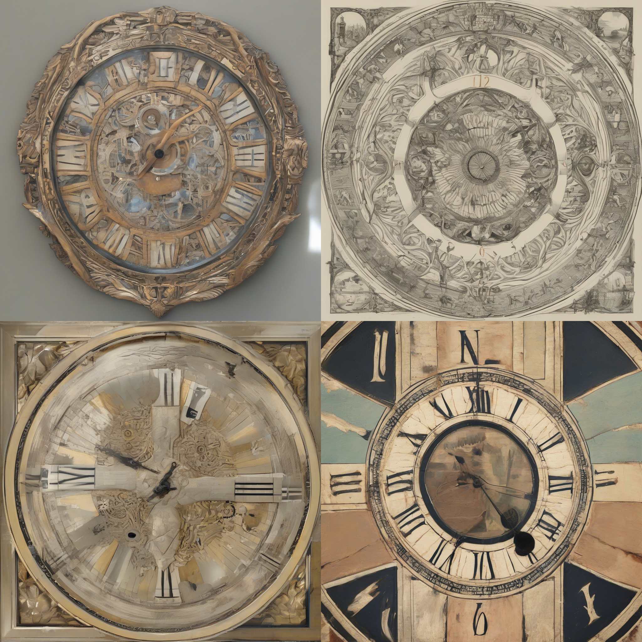 A vintage clock showing noon